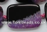 CAA450 15.5 inches 30*40mm rectangle agate druzy geode  beads