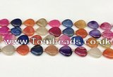 CAA4500 15.5 inches 16*16mm flat teardrop dragon veins agate beads