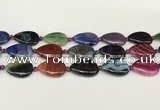 CAA4517 15.5 inches 18*25mm flat teardrop dragon veins agate beads