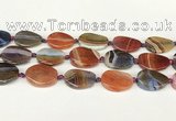 CAA4523 15.5 inches 20*26mm twisted oval dragon veins agate beads