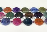 CAA4528 15.5 inches 25mm flat round dragon veins agate beads