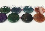 CAA4530 15.5 inches 35mm flat round dragon veins agate beads