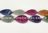 CAA4532 15.5 inches 25*35mm flat teardrop dragon veins agate beads