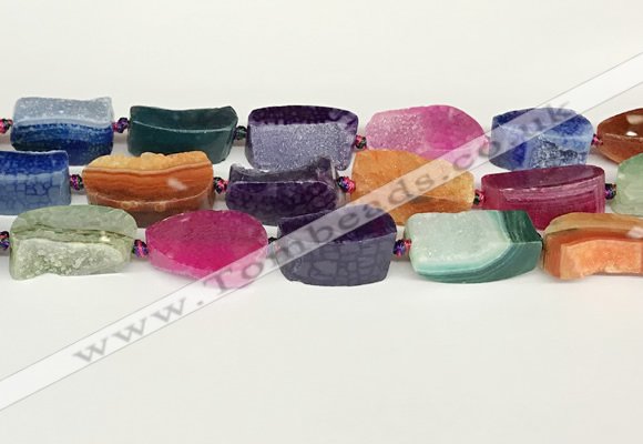 CAA4540 15.5 inches 15*25mm - 20*32mm freefrom agate druzy geode beads