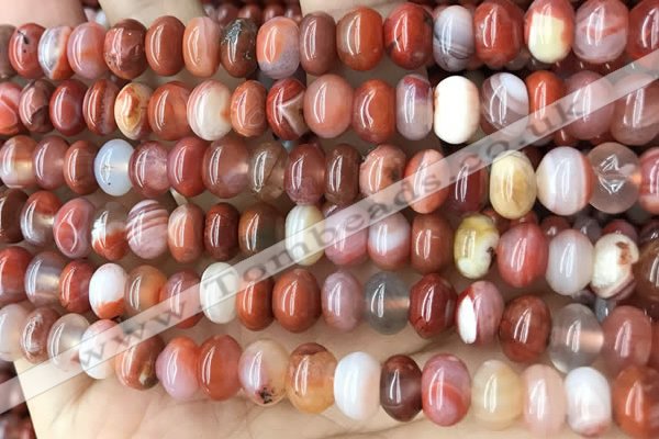 CAA4562 15.5 inches 6*8mm - 6*9mm rondelle south red agate beads