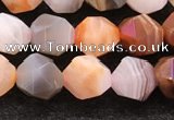 CAA4575 15.5 inches 6mm faceted nuggets mixed botswana agate beads