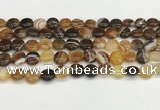 CAA4580 15.5 inches 10mm flat round banded agate beads wholesale