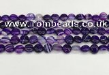 CAA4581 15.5 inches 10mm flat round banded agate beads wholesale