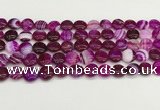 CAA4582 15.5 inches 10mm flat round banded agate beads wholesale