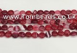 CAA4583 15.5 inches 10mm flat round banded agate beads wholesale