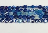 CAA4585 15.5 inches 10mm flat round banded agate beads wholesale