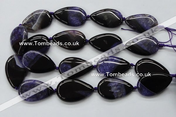 CAA459 15.5 inches 24*40mm flat teardrop agate druzy geode beads