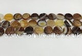CAA4596 15.5 inches 14mm flat round banded agate beads wholesale