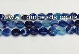 CAA4601 15.5 inches 14mm flat round banded agate beads wholesale