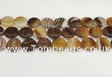 CAA4612 15.5 inches 18mm flat round banded agate beads wholesale