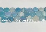 CAA4624 15.5 inches 20mm flat round banded agate beads wholesale