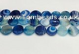 CAA4625 15.5 inches 20mm flat round banded agate beads wholesale