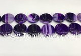 CAA4629 15.5 inches 25mm flat round banded agate beads wholesale