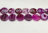 CAA4630 15.5 inches 25mm flat round banded agate beads wholesale