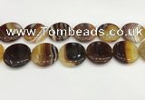 CAA4636 15.5 inches 30mm flat round banded agate beads wholesale