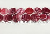 CAA4639 15.5 inches 30mm flat round banded agate beads wholesale