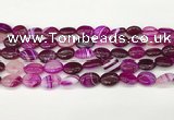 CAA4647 15.5 inches 10*14mm oval banded agate beads wholesale