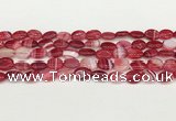 CAA4648 15.5 inches 10*14mm oval banded agate beads wholesale