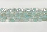 CAA4649 15.5 inches 10*14mm oval banded agate beads wholesale