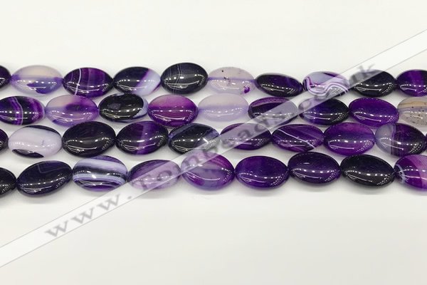 CAA4654 15.5 inches 12*16mm oval banded agate beads wholesale