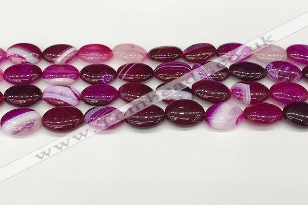 CAA4655 15.5 inches 12*16mm oval banded agate beads wholesale