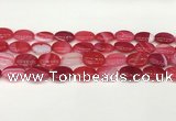 CAA4656 15.5 inches 12*16mm oval banded agate beads wholesale