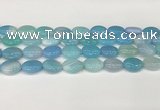 CAA4657 15.5 inches 12*16mm oval banded agate beads wholesale