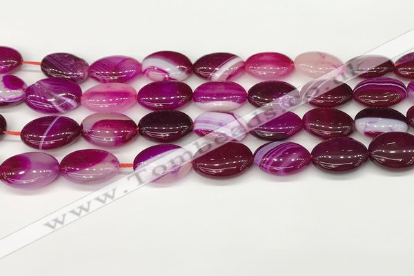 CAA4663 15.5 inches 13*18mm oval banded agate beads wholesale