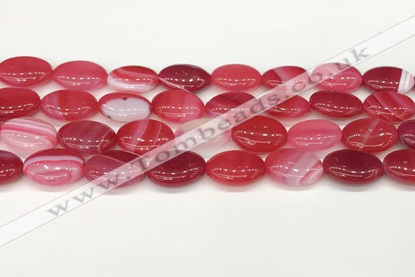 CAA4664 15.5 inches 13*18mm oval banded agate beads wholesale