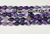 CAA4687 15.5 inches 10*14mm flat teardrop banded agate beads wholesale