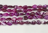 CAA4688 15.5 inches 10*14mm flat teardrop banded agate beads wholesale