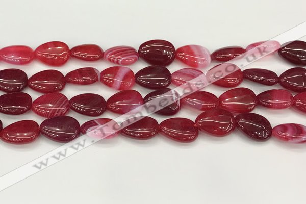 CAA4697 15.5 inches 12*16mm flat teardrop banded agate beads wholesale