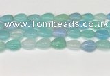 CAA4698 15.5 inches 12*16mm flat teardrop banded agate beads wholesale