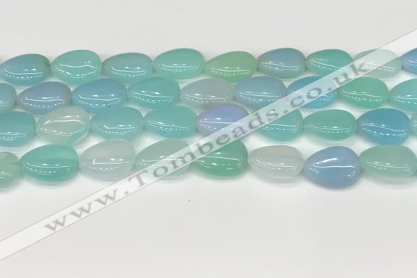 CAA4698 15.5 inches 12*16mm flat teardrop banded agate beads wholesale