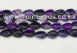 CAA4703 15.5 inches 13*18mm flat teardrop banded agate beads wholesale