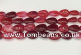CAA4705 15.5 inches 13*18mm flat teardrop banded agate beads wholesale