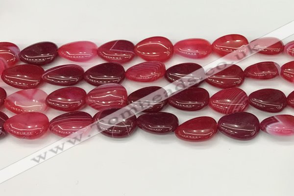 CAA4705 15.5 inches 13*18mm flat teardrop banded agate beads wholesale