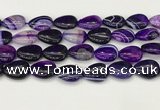 CAA4711 15.5 inches 15*20mm flat teardrop banded agate beads wholesale