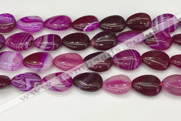 CAA4712 15.5 inches 15*20mm flat teardrop banded agate beads wholesale