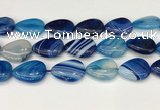 CAA4723 15.5 inches 18*25mm flat teardrop banded agate beads wholesale