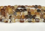 CAA4726 15.5 inches 10*10mm square banded agate beads wholesale