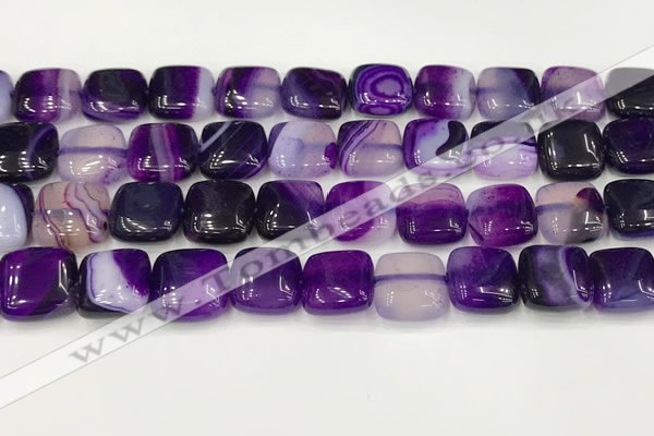 CAA4735 15.5 inches 12*12mm square banded agate beads wholesale