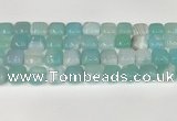 CAA4738 15.5 inches 12*12mm square banded agate beads wholesale