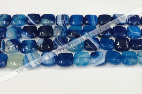 CAA4739 15.5 inches 12*12mm square banded agate beads wholesale