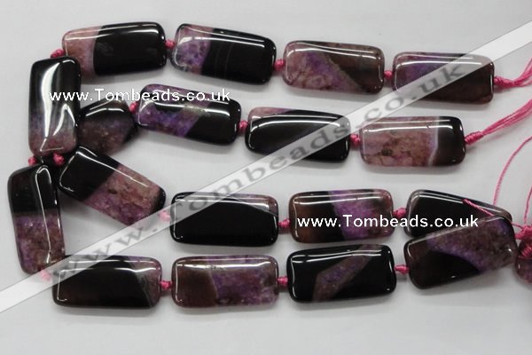 CAA474 15.5 inches 20*40mm rectangle agate druzy geode beads